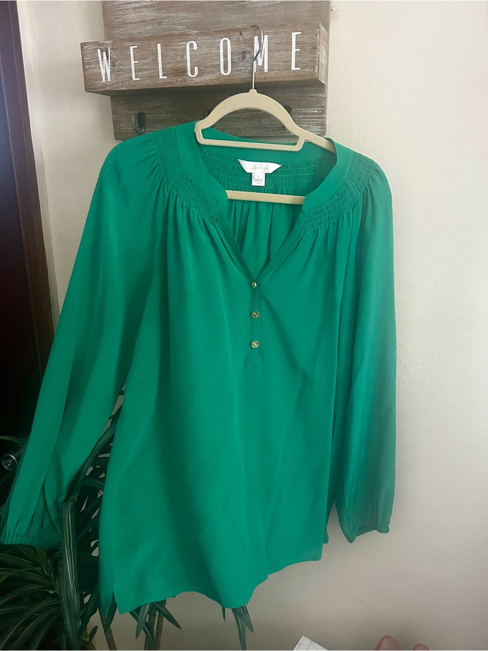 Lilly Pulitzer NWT Elsa Silk Top Spearmint Green NWOT